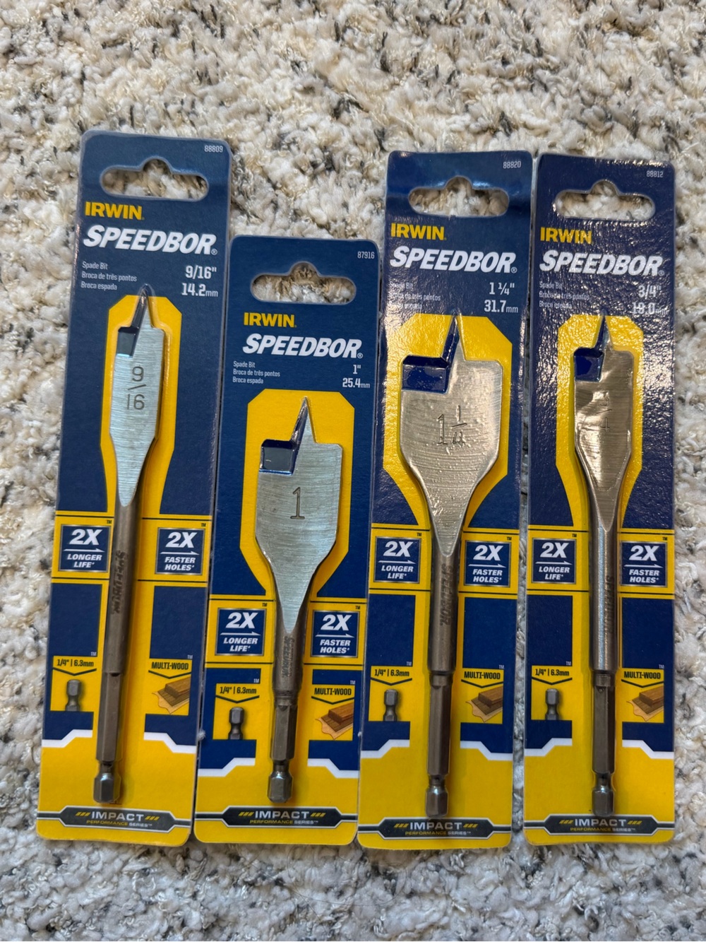 Irwin SPEEDBOR Flat Wood Spade Bit Set - bundle